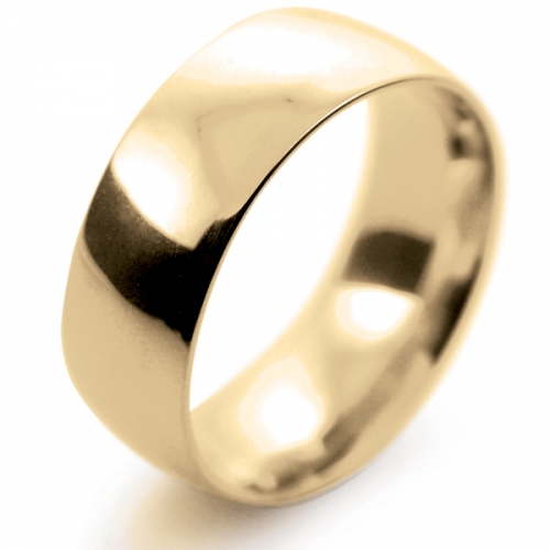 Court Medium -  8mm (TCSM8Y-Y) Yellow Gold Wedding Ring